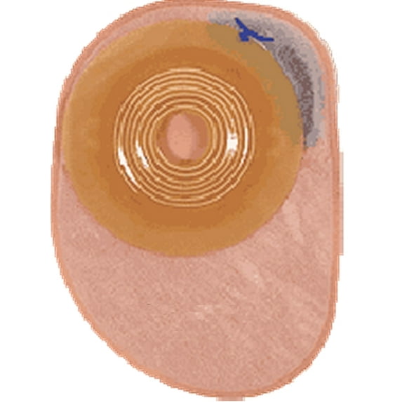 Coloplast Assura One-Piece Closed Pouch with Integrated Charcoal Filter and Oval Pre-Cut Nonconvex Skin Barrier 1-1/8" S