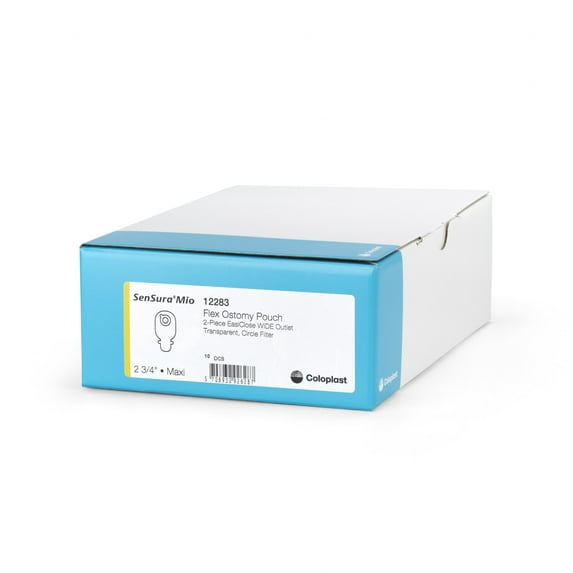 SenSura Mio Flex EasiClose Drainable 11 Inch Length, Maxi 2pc System Ostomy Pouch 70 mm Flange 12283, 10 Ct