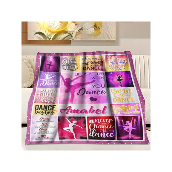 Color 10 Violet Gradient Flannel Dance Throw Blanket - Soft Cozy Throw For Dancers & Dance Enthusiasts - 30x40 To 60x80 Inch