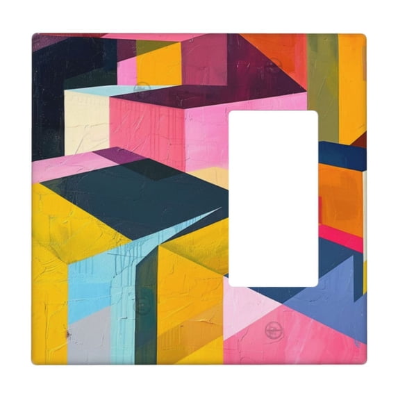 Color 3D Plate Light Switch Cover Decorative Switch Plates and Outlet Covers Wall Plate for Electrical Kitchen Home Office Art Decor Standard Size