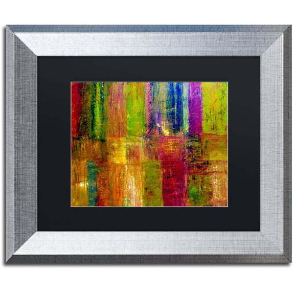 "Color Abstract" Canvas Art by Michelle Calkins Black Matte, Silver Frame