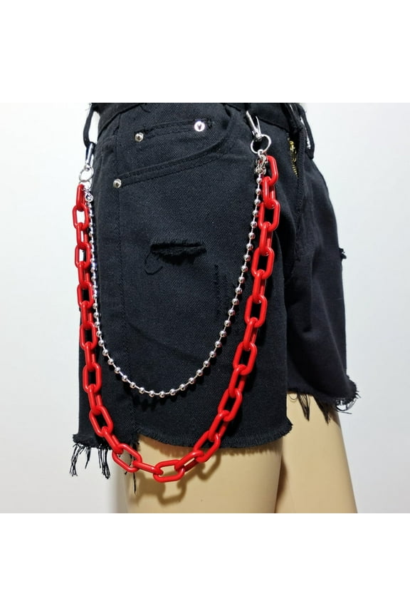 Color Acrylic Jean Chains Wallet Chain Pocket Chain Belt Chains Keychain Hip Hop Punk Jean Pants Wallet Chains for Women and Men Gift on Halloween