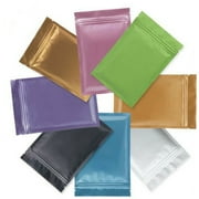 Color Aluminium Foil Reusable Zip Bag Flat Mylar Metallic Pouch 10x15cm 3.9x5.9 Black/ Blue/ Green /white / Purple/ Pink /Orange / Gold