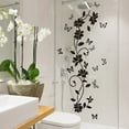 thumbnail image 1 of Color As Shown Floral Wall Art Butterfly Wall Stickers Air Bubble Resistant Easy To Apply Mirrored Plastic Objects, 1 of 6