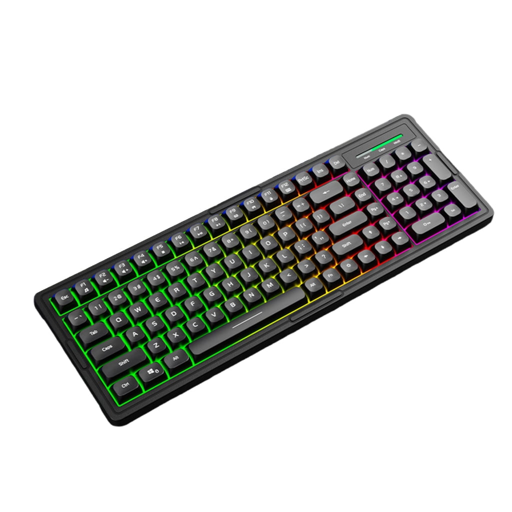 Color Backlit Computer Keyboard Mechanical Feel Responsive Lightweight and Splashproof Design for Work and Gaming