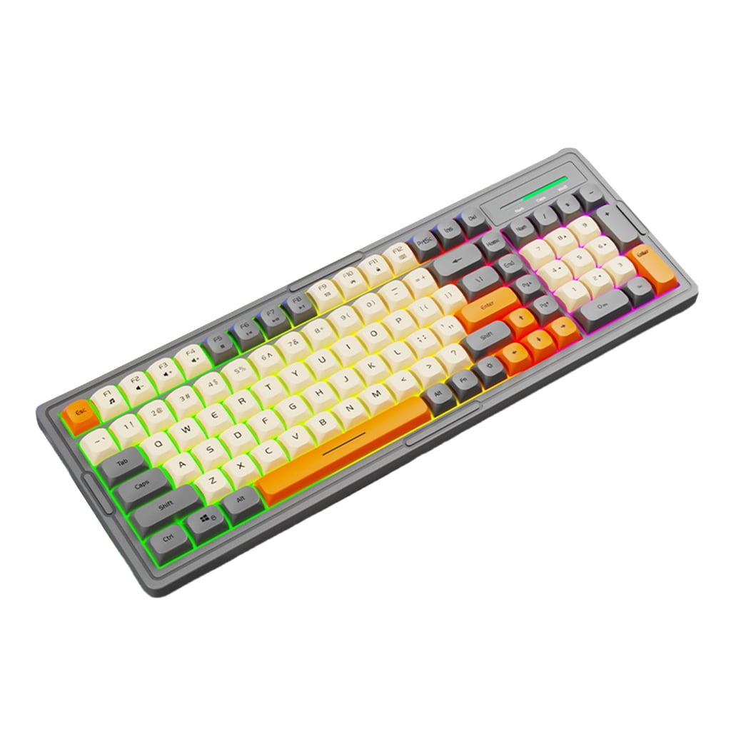 Color Backlit Computer Keyboard Mechanical Feel Responsive Lightweight and Splashproof Design for Work and Gaming
