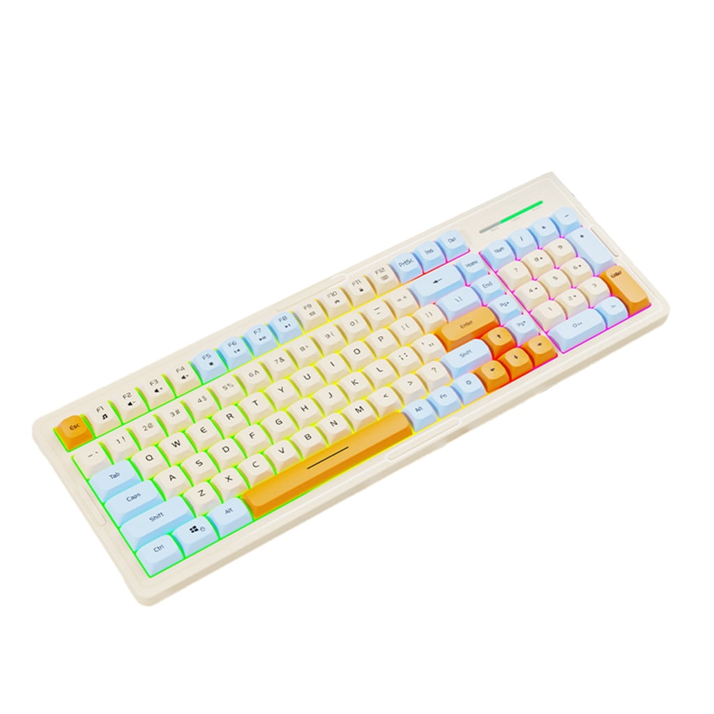 Color Backlit Computer Keyboard Mechanical Feel Responsive Lightweight and Splashproof Design for Work and Gaming