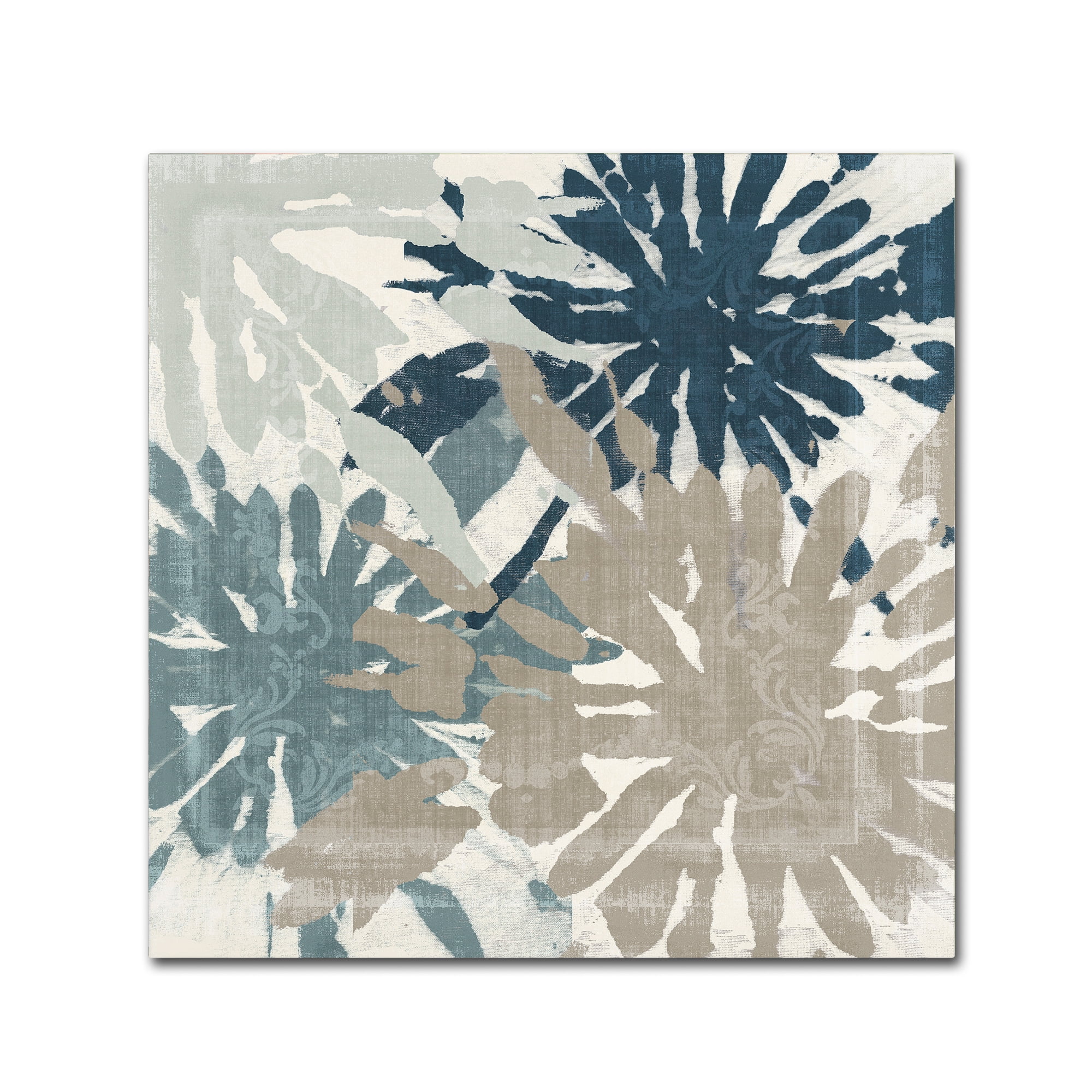 Large Blue and Tan Abstract Canvas Print for Kids' Nursery