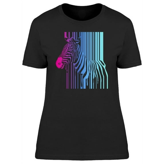 Color Barcode Zebra Drops T-Shirt Women -Image by Shutterstock, Female 3X-Large