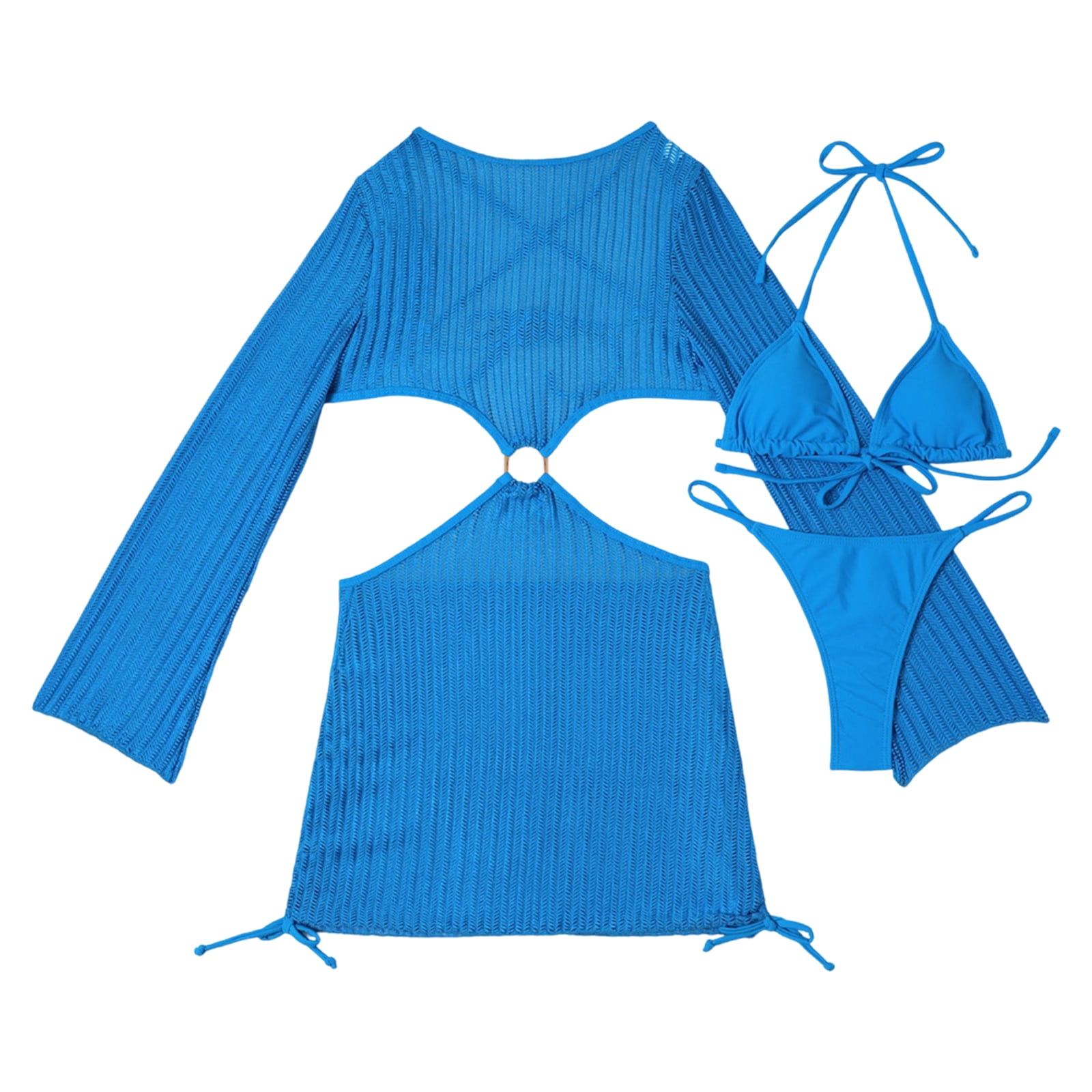 Color Bathing Suit for Women Push Up Swimwear with Covers Up Trend ...