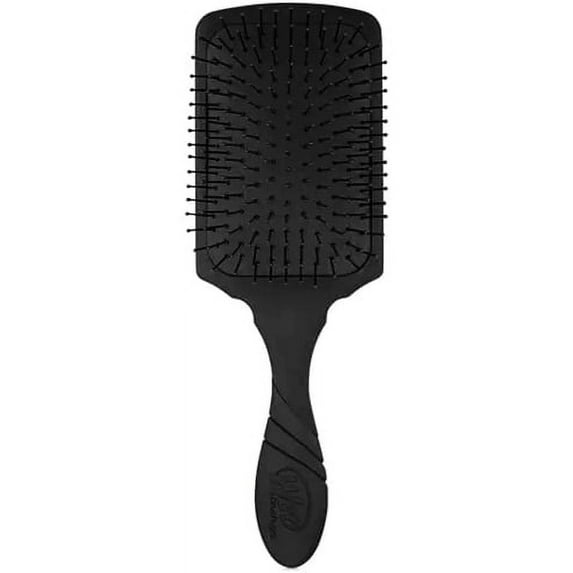 Color : Black , The Wet Brush Pro Paddle Detangler - Pack of 1 with SLEEKSHOP Teasing Comb