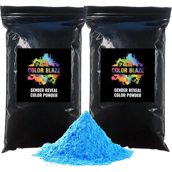 Color Blaze Black-Out Gender Reveal Holi Powder - 2 Pounds Blue