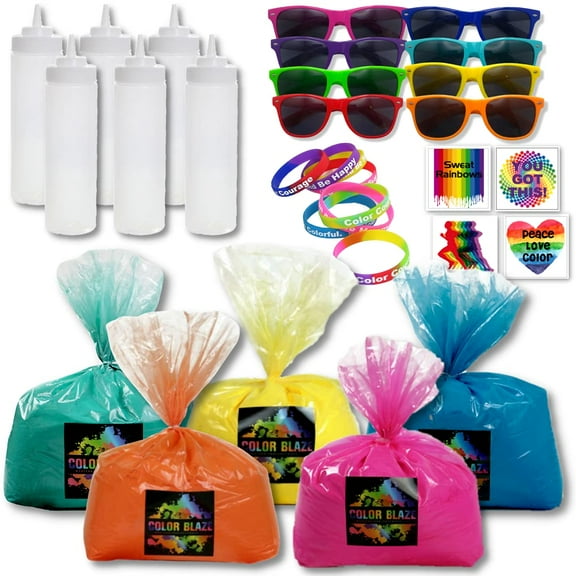 Color Blaze Backyard Color War Party Box Powder & Acessories for 48 Guests