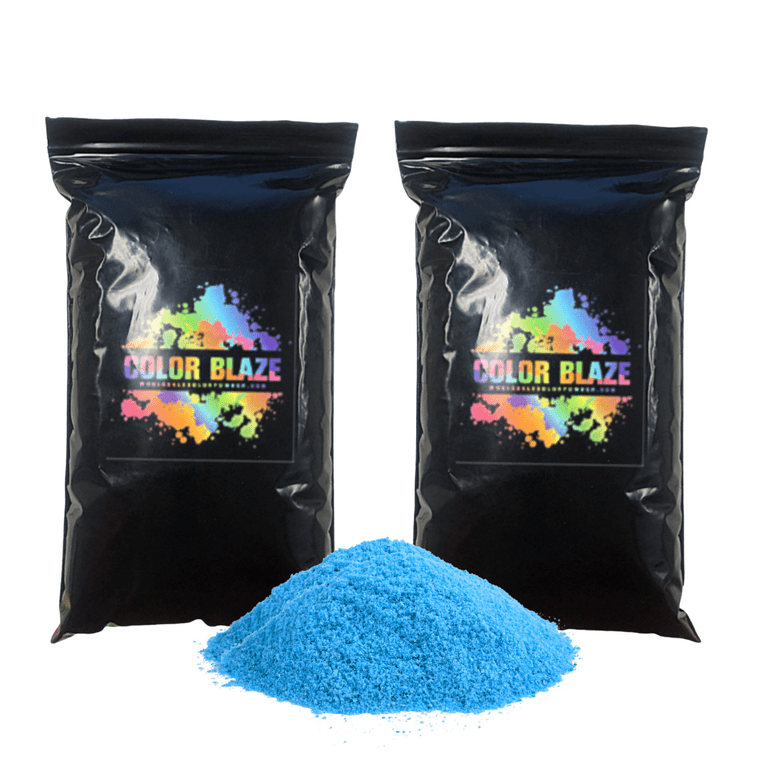 Color Blaze Black-Out Gender Reveal Holi Powder - 2 Pounds Blue & Tape  Included - Baby Boy Announcement, Perfect for Exhaust, car Burnout, Trucks