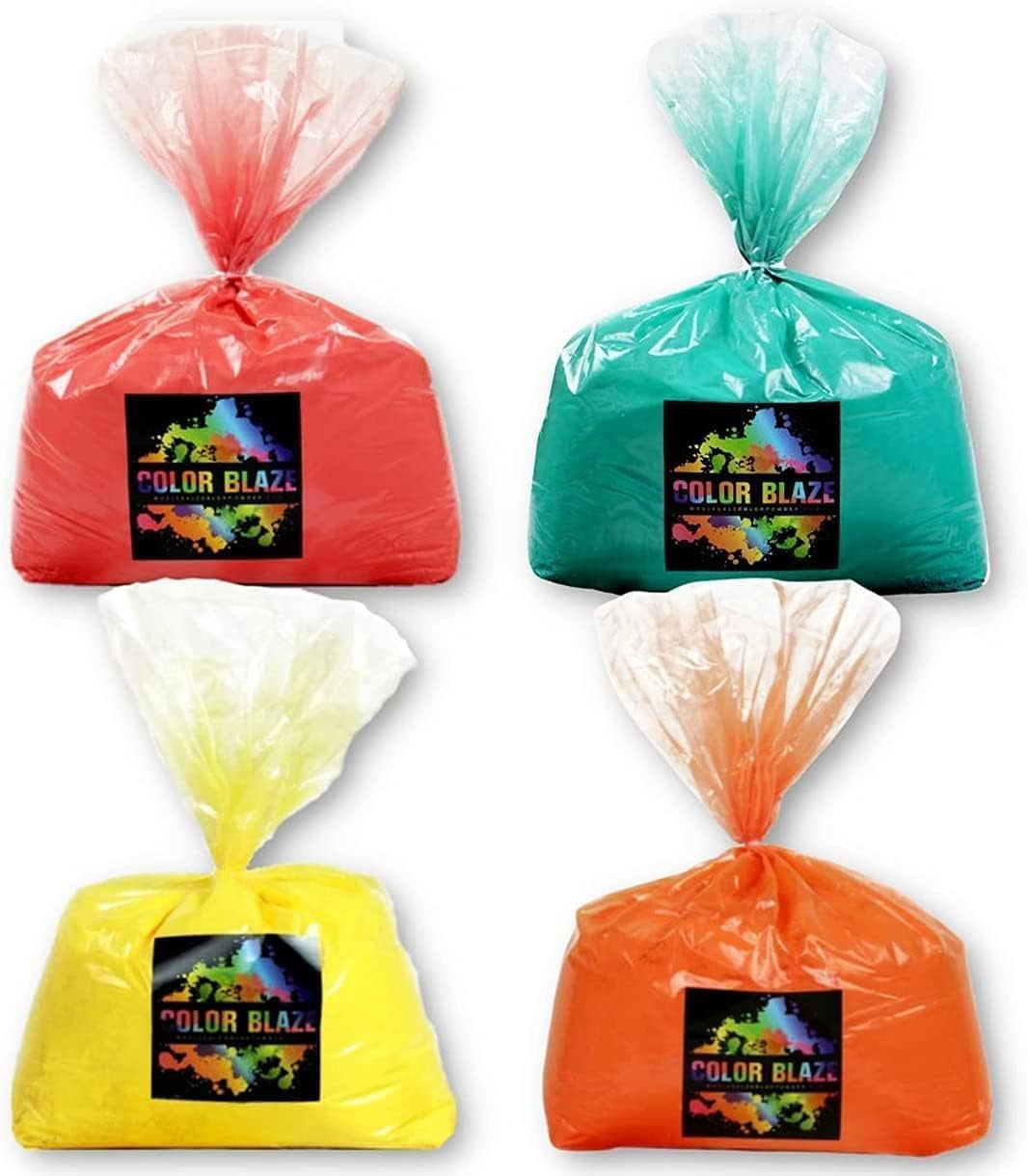 Color Blaze Color Powder Bundle 5lbs Each 4 Colors Orange Yellow Red Teal