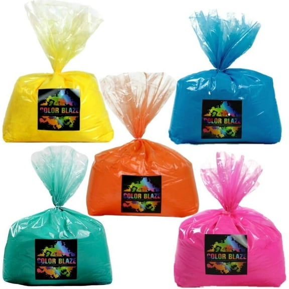 Color Blaze Color Powder Bundle, 5 lbs Each, Pink Orange Yellow Teal Blue Colors, 25 lbs Total