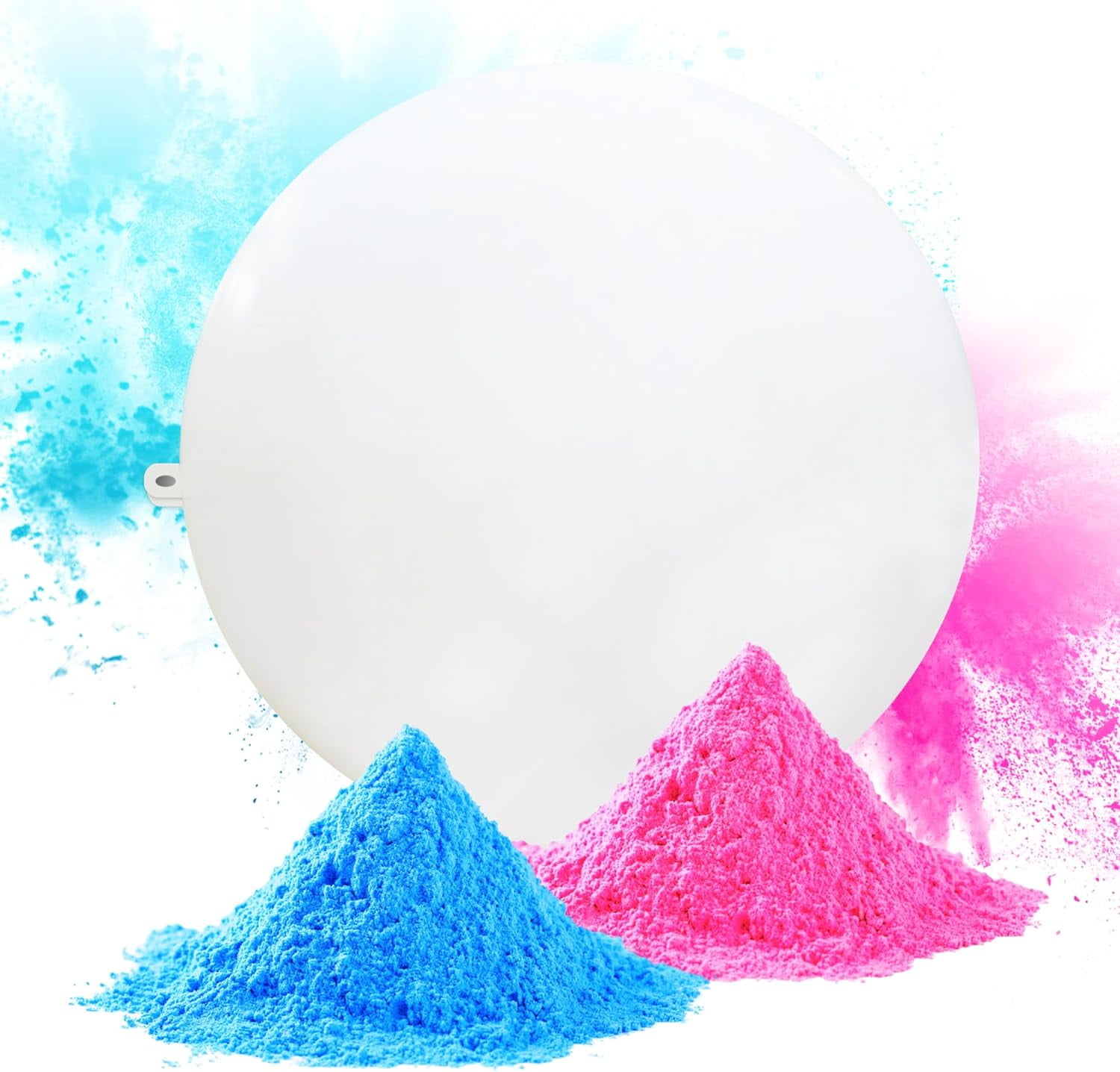 Color Blaze Gender Reveal White Ball with Pink & Blue Colored Powder
