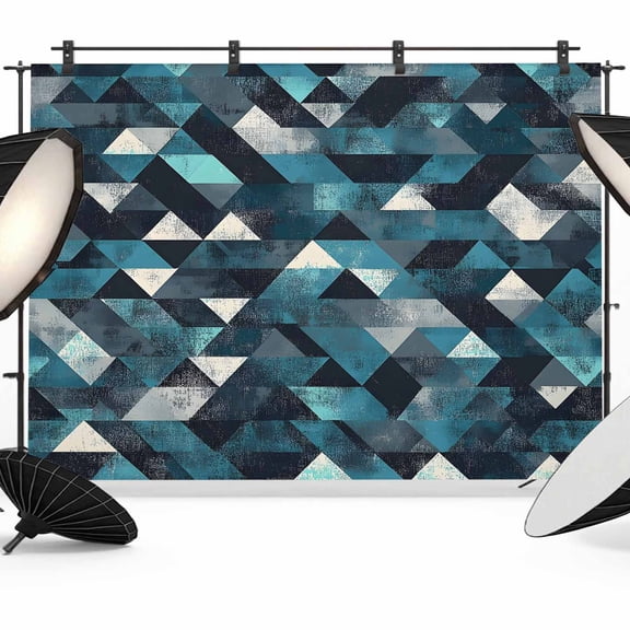 Color Block Backdrop for Photography, Blue White Check Abstract Texture Photo Backdrop Portrait Background Party Banner Photo Backgrounds for Studio Booth Props, 8x6ft