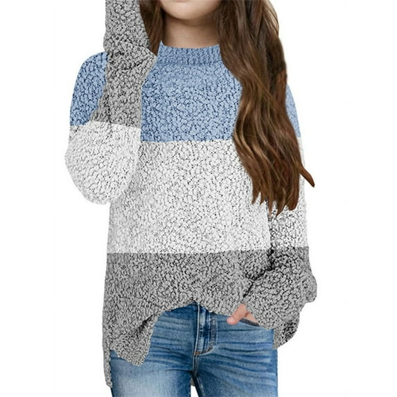 Color Block Children Autumn Winter Kids Knit Sweater