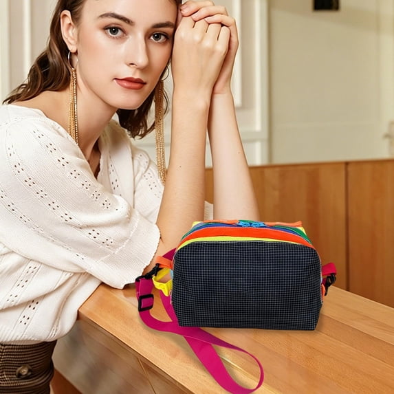 Color Block Crossbody Bag Large Capacity Casual Shoulder Purse For Daily Travel Shopping