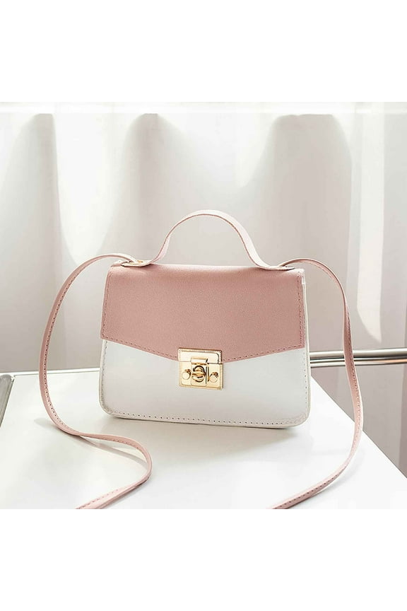 Color-Block Crossbody Bags for Women,Leather Cross Body Purses,Cute Handbags Shoulder Bag,Purses for Women Crossbody Bag,Fashion Handbags for Women,Leather Shoulder Bag Handle Satchel for Lady