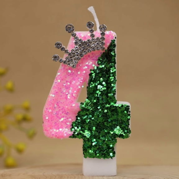 Color Block Crown 1st Birthday Candle Vibrant Cake Topper for Baby Boys & Girls First Birthday Party Decoration