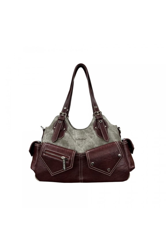 Color-Block Denim Patchwork Extra Large Shoulder Underarm Handheld Crossbody Bag PU Retro Eclectic Aesthetic Bag Niche Design Women Bag in Navy Black for Leisure Travel