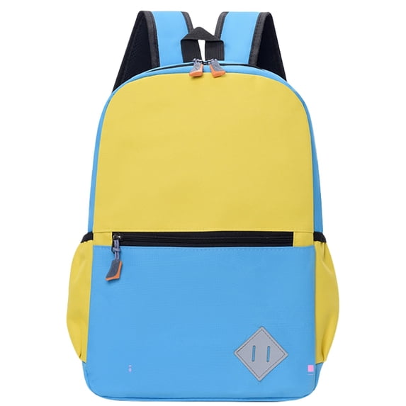 Color Block Diamond Patch Primary Elementary Backpack Side Mesh Water Bottle Pocket Lightweight Waterproof Teen Back To School Casual Bookbag