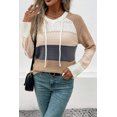 thumbnail image 1 of Color Block Drawstring Hooded Sweater, 1 of 4