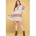 thumbnail image 1 of Color Block Floral Print Tiered Mini Dress Dusty Rose, 1 of 13
