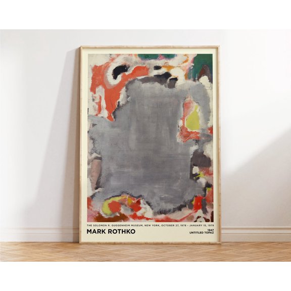 Color Block Gray Wall Decor Unframed Paper Print