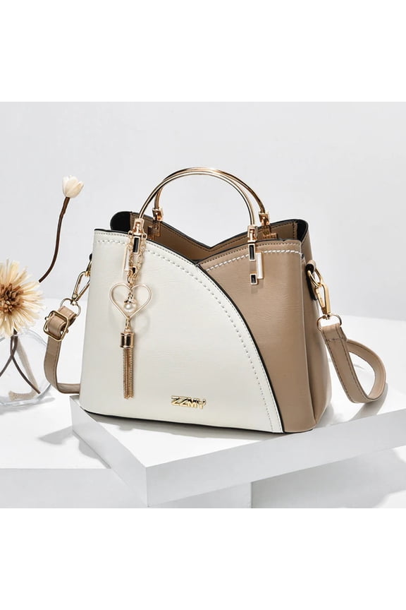 Color Block Handbag Love Tassel Decor Crossbody Bags For Women