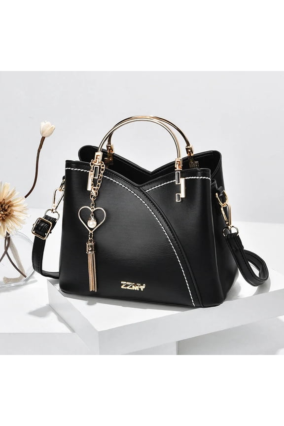 Color Block Handbag Love Tassel Decor Crossbody Bags For Women