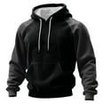 thumbnail image 1 of Color Block Hoodie Men Novelty Casual Long Sleeve Work Athletic Hoodies Sweatshirts Winter Drawstring Hooded Pullover Black XL, 1 of 5