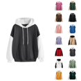 thumbnail image 1 of Color Block Hoodies for Women 2025 Fall Winter Long Sleeve Hoodie with Pockets Hooded Sweatshirt Pullover Tops, 1 of 7
