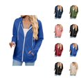 thumbnail image 1 of Color Block Hoodies for Women 2025 Long Sleeve Zip Up Essentials Hoodie with Pockets Hooded Sweatshirt Women Jacket, 1 of 8