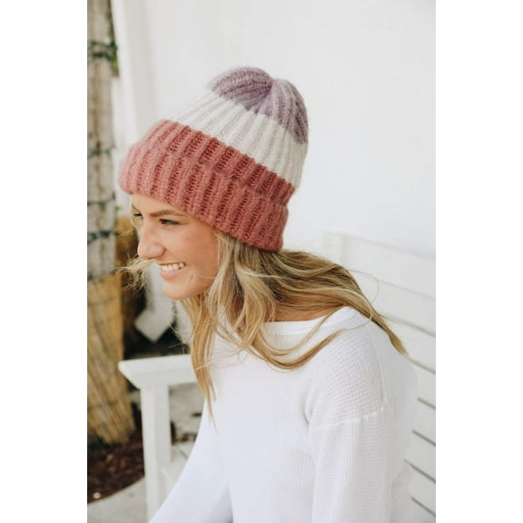 Color Block Knit Beanie
