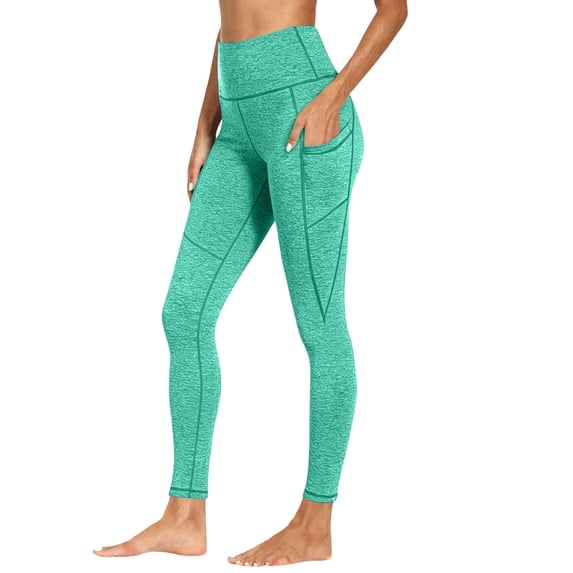 Color Block Leggings for Women Thin Yoga Pants with Pockets, High Waisted Tummy Control Non See-Through Workout Pants Tight Slim Fit Athletic Leggings for Gym