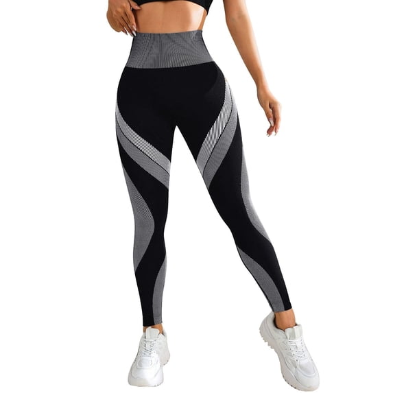 Color Block Leggings for Women Stretch High Waisted Buttery Soft Yoga Pants No See Through Running Athletic Tights