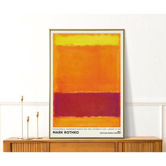 Color Block Light Orange Yellow Red Portrait Decor Unframed Paper Print