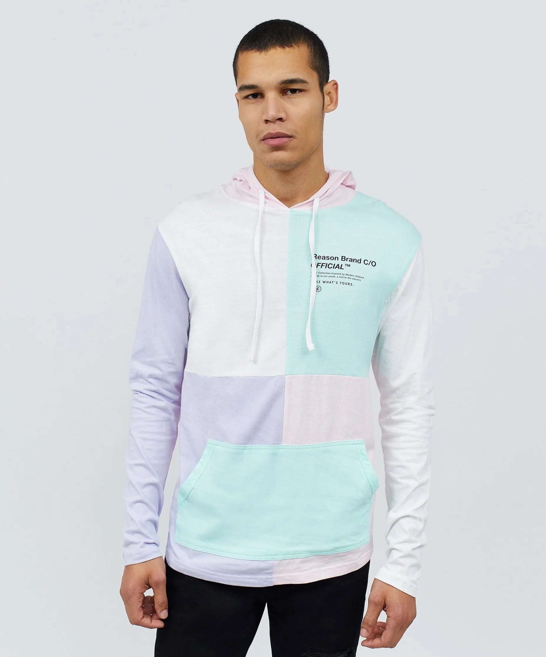 Colorblock hoodie pastel deals