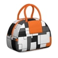 thumbnail image 1 of Color Block Lunch Bag - Bold Minimalist Geometric Print Insulated Tote, Modern Bauhaus Inspired Design Reusable Cooler (High-Contrast Aesthetic), 1 of 6