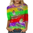 Color Block Mardi Gras Outfit for Women 2025 Funny Carnival Pullover