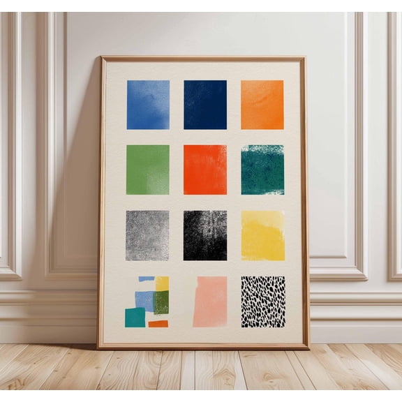 Color Block Modern Abstract Minimalist Geometric Squares Decor Unframed Paper Print