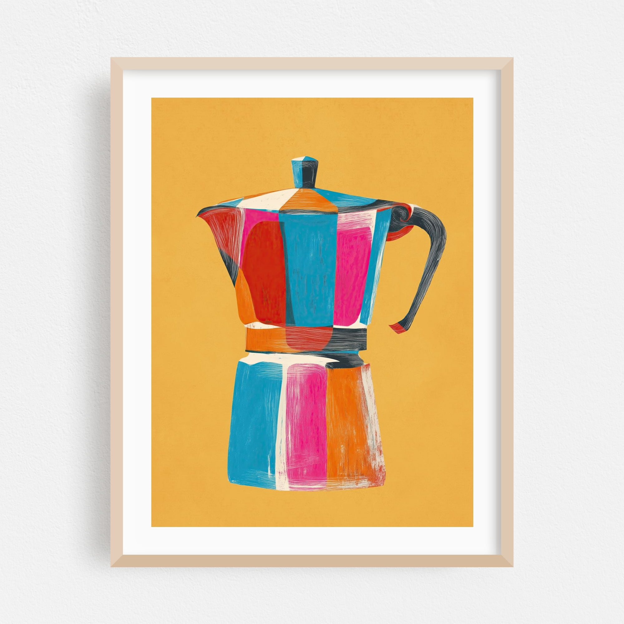 Color Block Moka - Digital Art Modern Art Pop Art Kitchen Decor ...