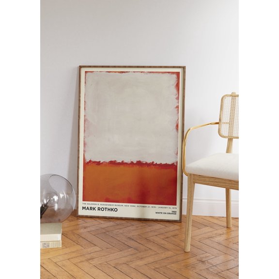 Color Block Orange White Wall Art Unframed Paper Print