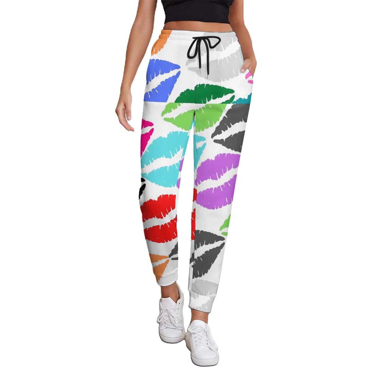 Color Block Pants Checkerboard Street Wear Sweatpants Spring Female ...