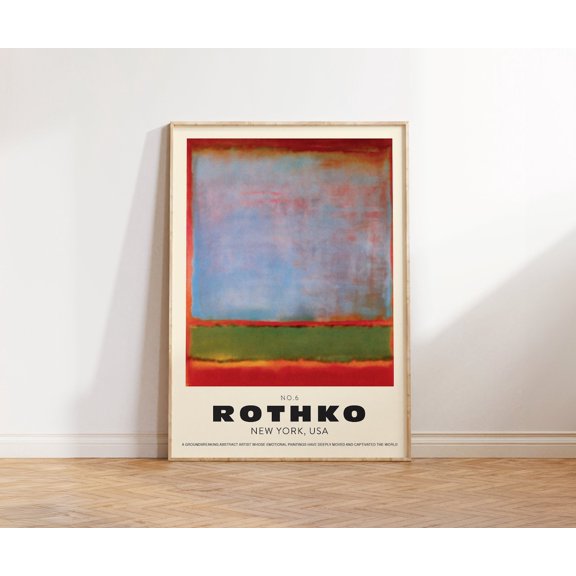 Color Block Red Blue Blue Wall Art Unframed Paper Print
