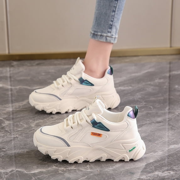 Color Block Retro Chunky Dad Sneakers for Women, Lightweight Breathable ...