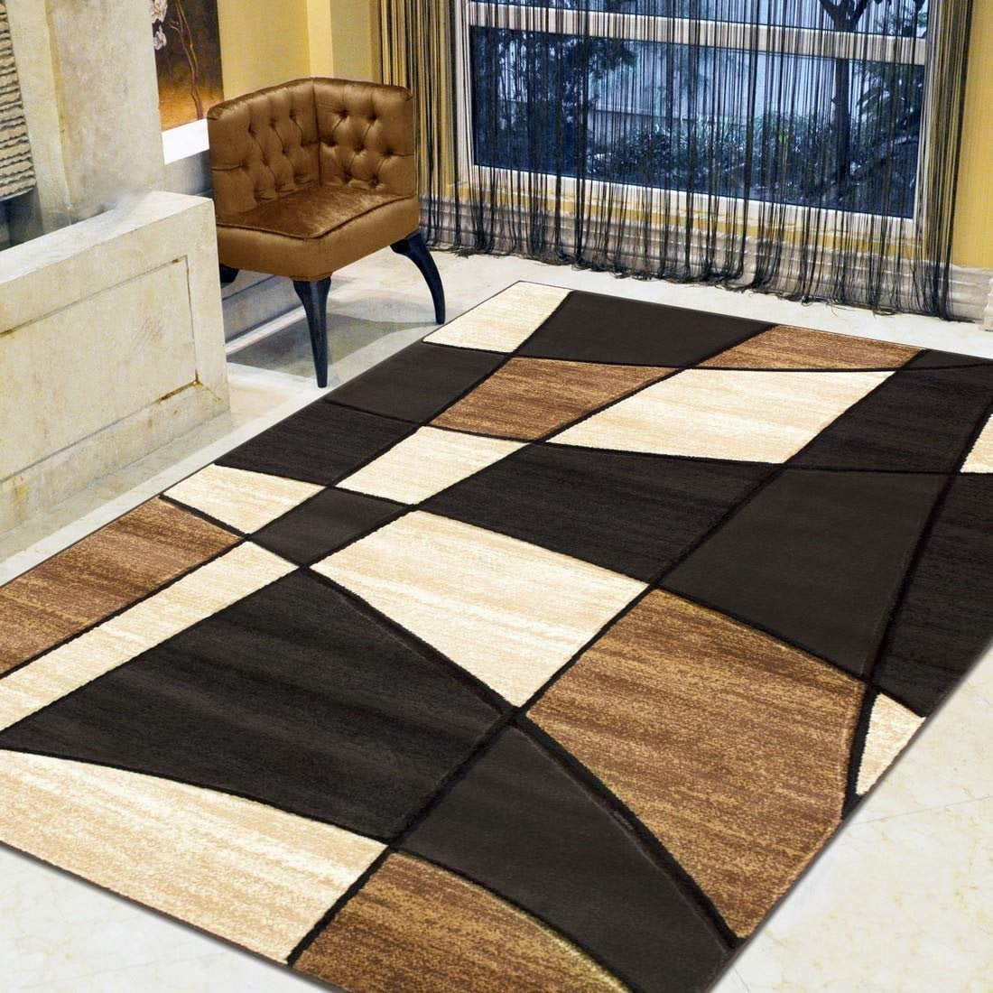 Color Block Rug/Linear/Geometric Modern Contemporary Hand Carved Area ...